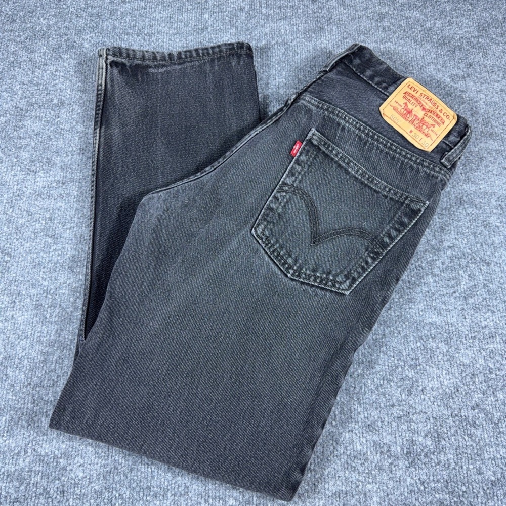 Levis 505 Regular Fit Jeans Mens 30x30 Faded Black Straight Leg Denim 00505-0260